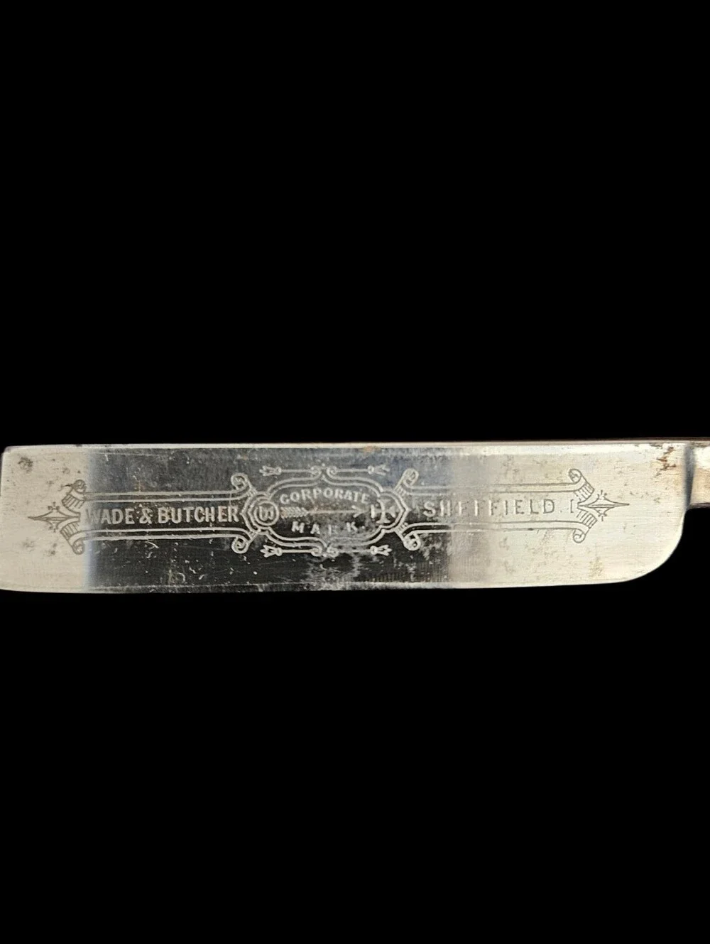 Straight Razor By Wade & Butcher Vintage Sheffield England Black Handle